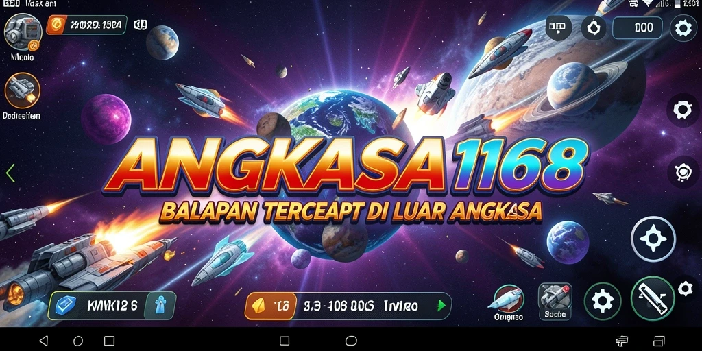 Tampilan gameplay seru balapan luar angkasa di ANGKASA168.