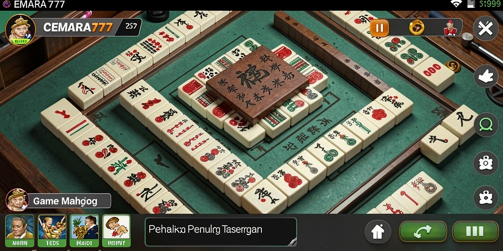 Tampilan gameplay seru dalam CEMARA777 dengan tantangan Mahjong.