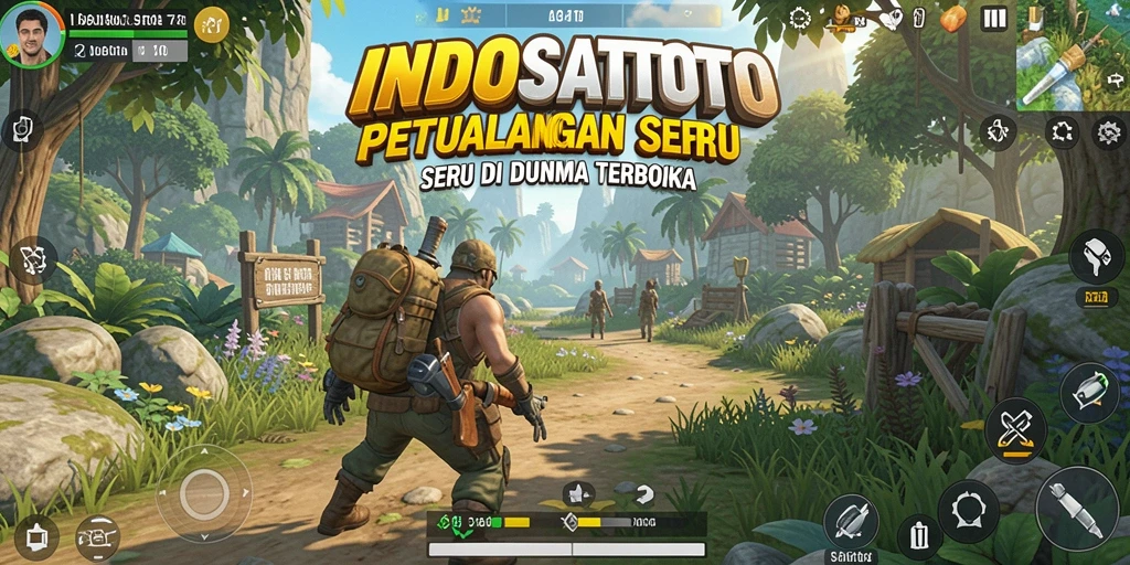 Tangkapan layar gameplay INDOSATTOTO yang menampilkan eksplorasi dunia terbuka.