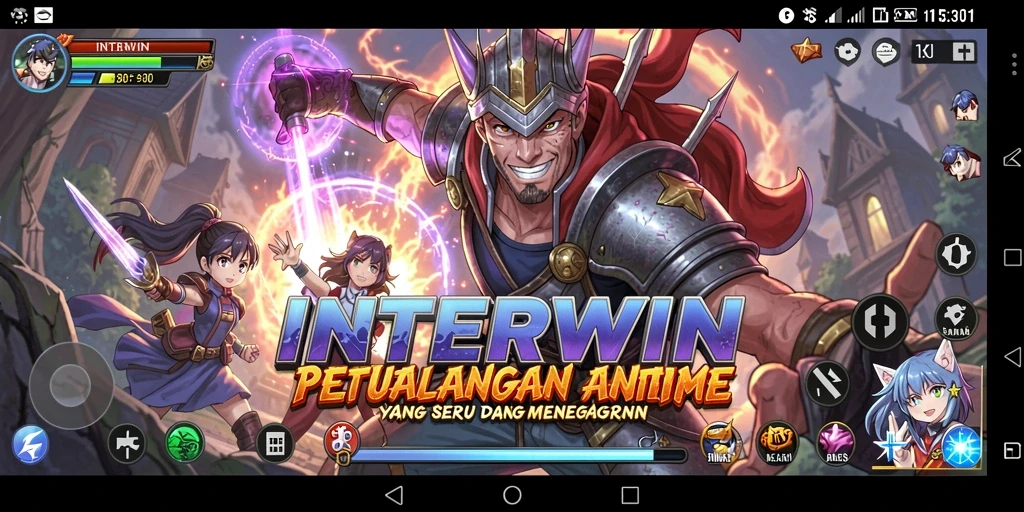 Tampilan gameplay <strong>INTERWIN</strong> dengan karakter Anime yang menarik.