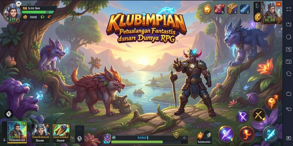 Tampilan gameplay RPG yang menegangkan di KLUBIMPIAN.