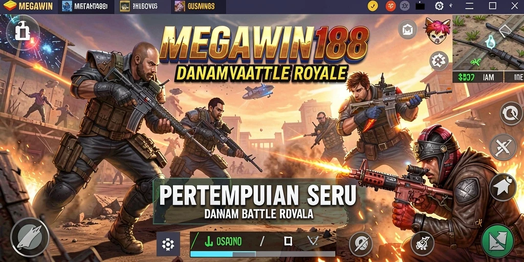 Gameplay seru MEGAWIN188 dalam pertarungan Battle Royale.