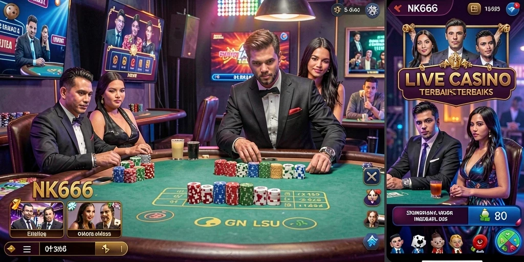 Tampilan gameplay Live Casino yang mendebarkan dan interaktif.