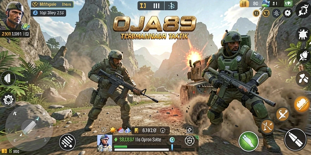 Screenshot menunjukkan aksi seru dalam gameplay strategi OJA89.