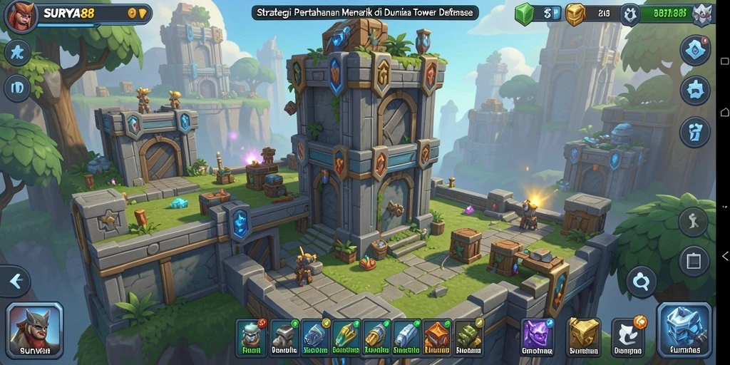 Tampilan menarik dari gameplay Tower Defense SURYA88 yang penuh strategi.