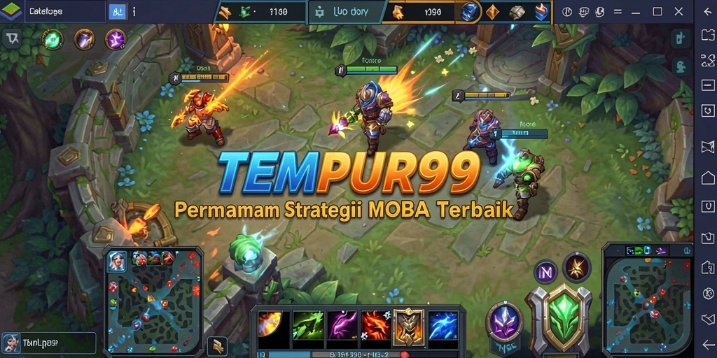 Tangkapan layar menampilkan aksi seru dalam permainan MOBA TEMPUR99.