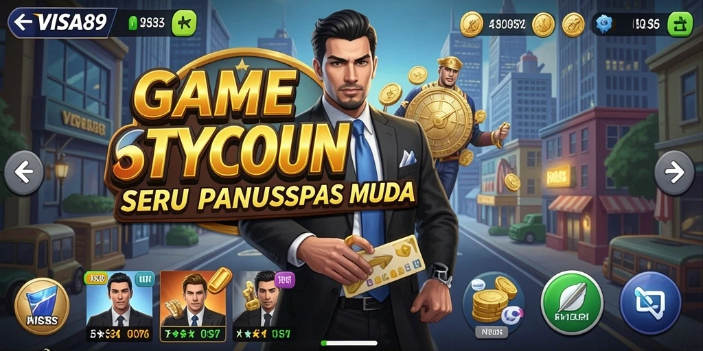 Tampilan gameplay VISA89 dengan grafik menarik dan interaksi bisnis.